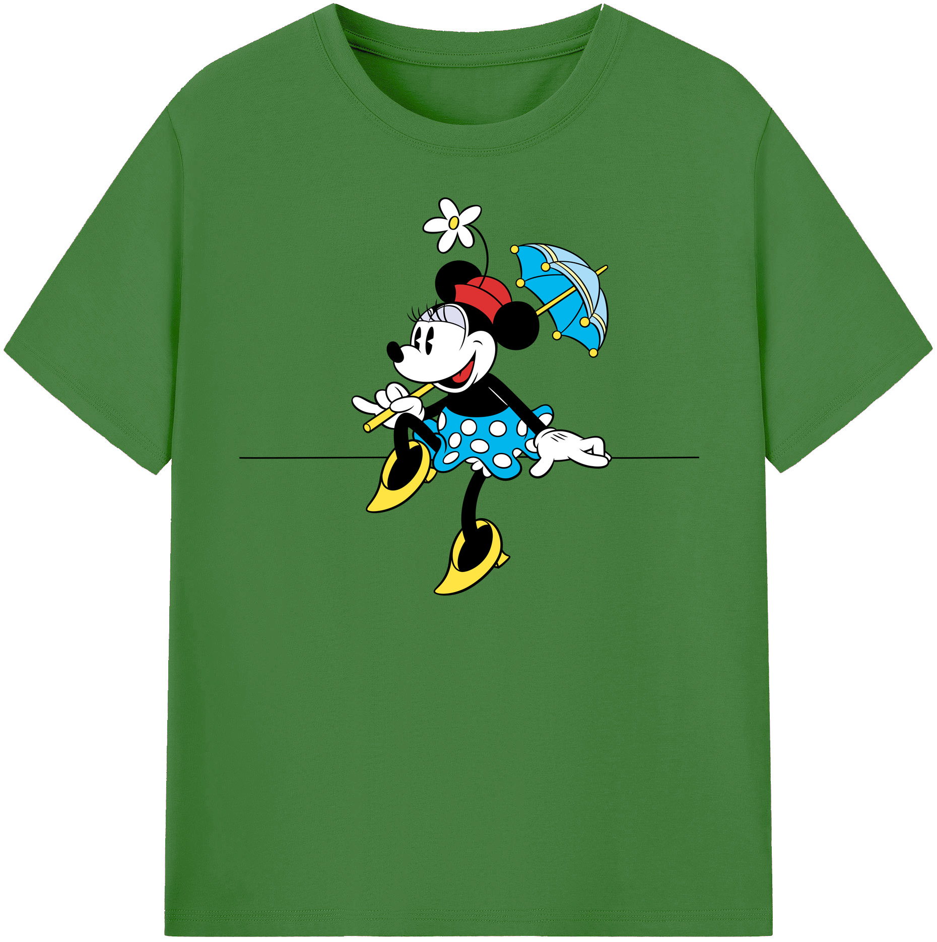 （画像用） ミッキーマウス Mickey Mouse レディースカジュアルプリントTシャツ（綿100％）